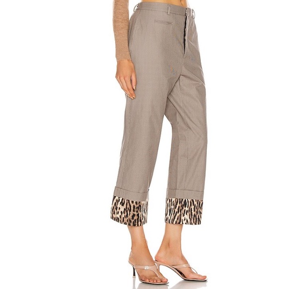 R13 Women’s Mini Houndstooth Trousers With Fold-over Cuffs - Picture 3 of 15